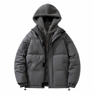 Fleece Lined Two Piece Full Zip Male Plus Size Puffer Jacket (7 colors)