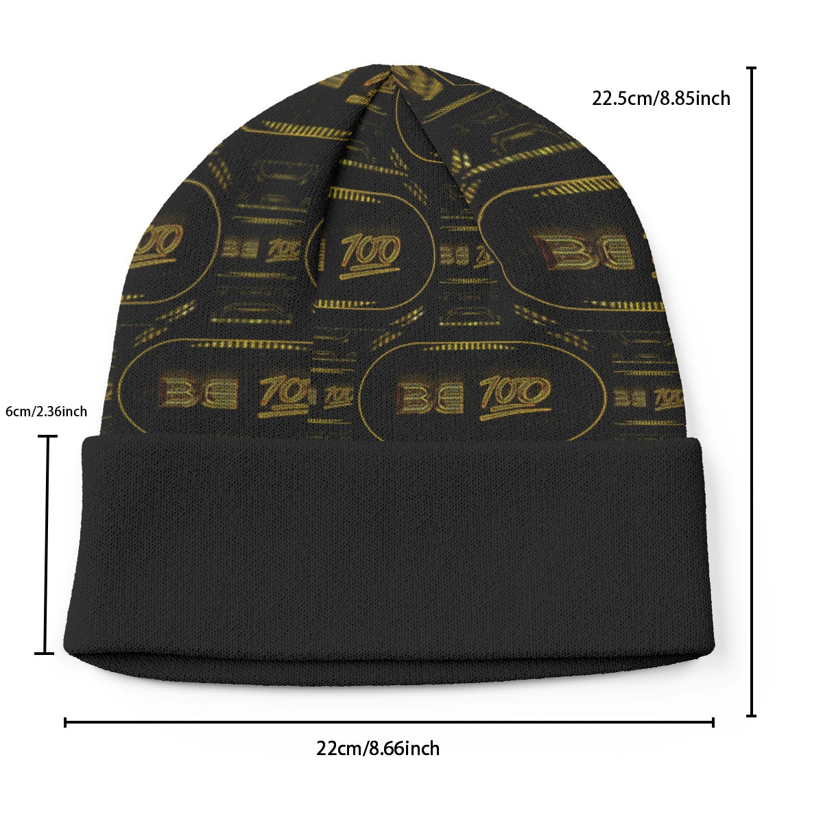 Outspoken Designs 02-01 "Be 100" Designer Cuffed Beanie
