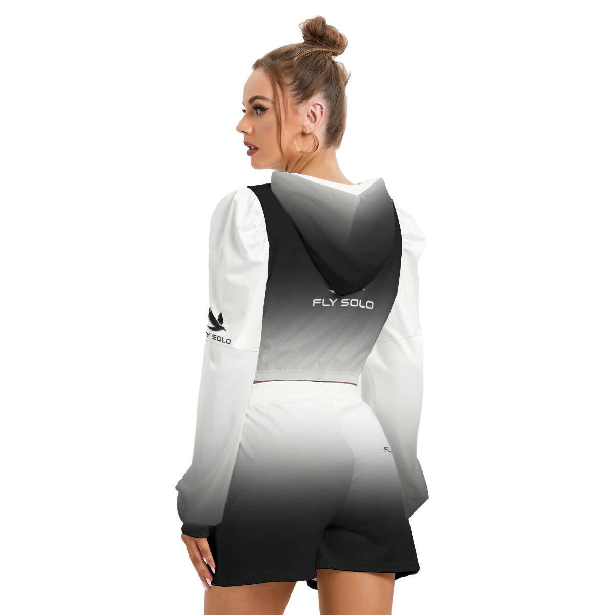 Outspoken Designs 03-03 "Fly Solo" Ladies Designer Micro Fleece Hoodie Shorts Set