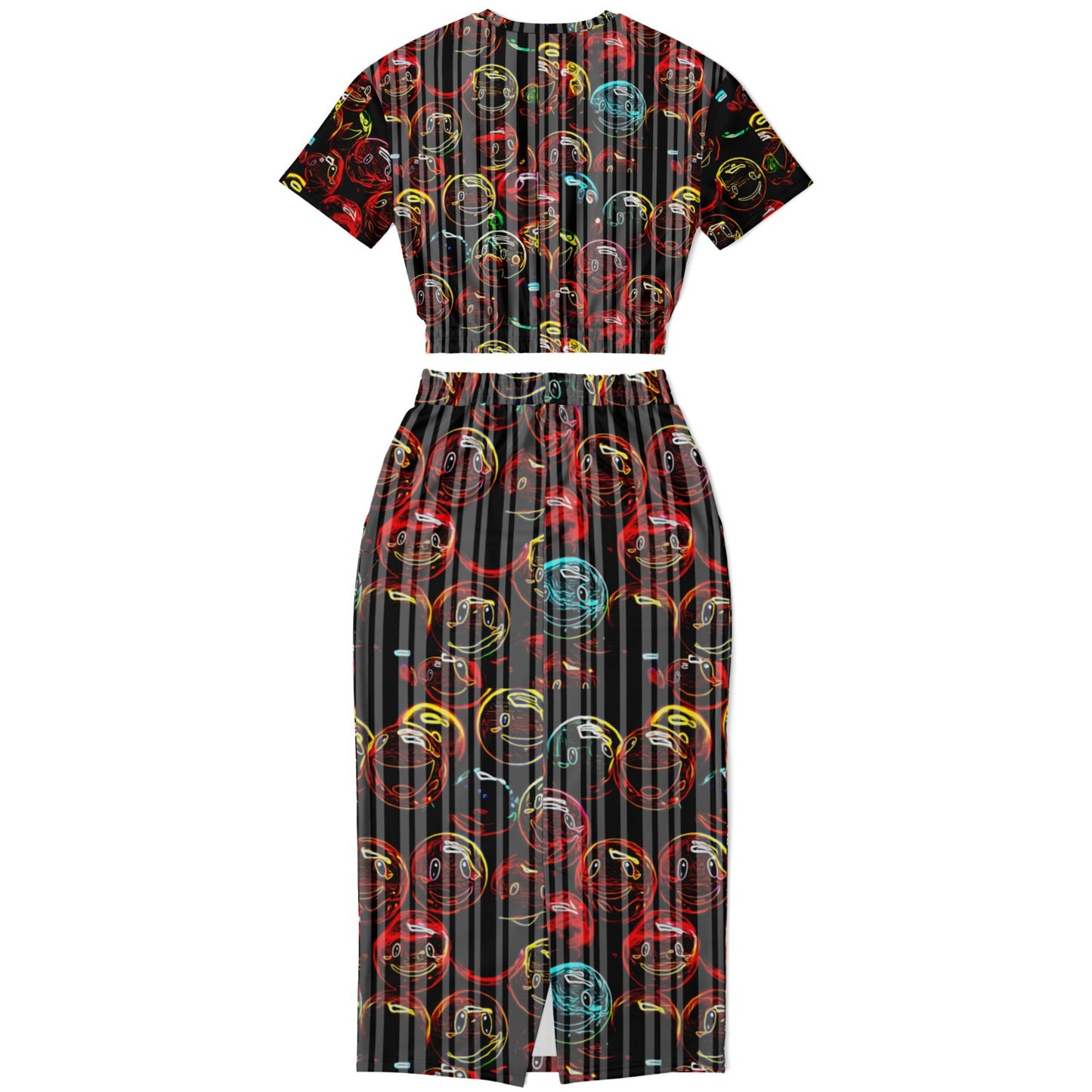 Outspoken Designs 01-01 "Lighten Up" Designer Cropped Sweatshirt and Pocket Maxi Skirt