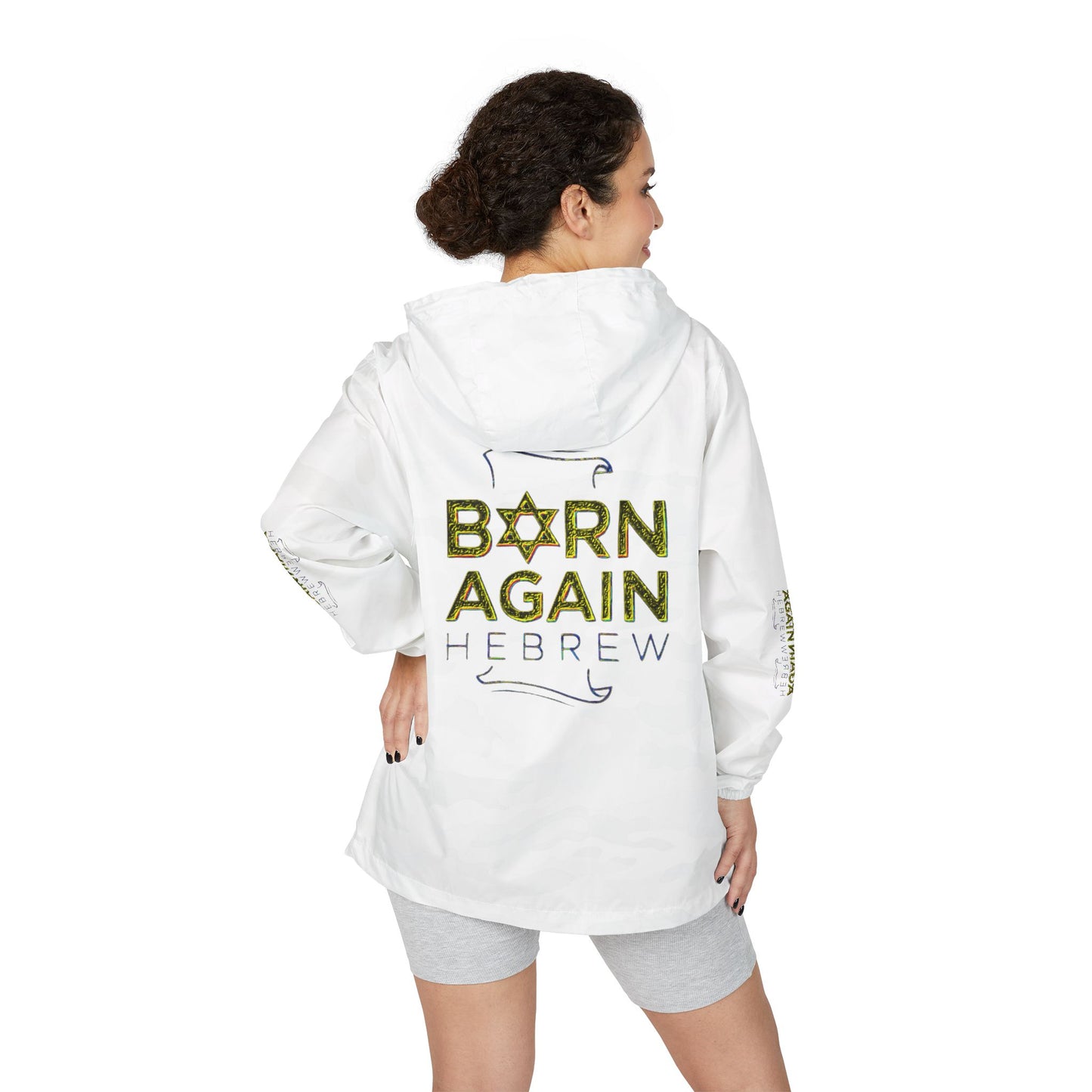Born Again Hebrew 01-01 Designer Independent Trading Company Unisex Windbreaker