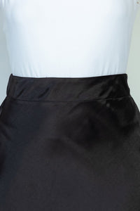 High Waist Woven A-line Midi Skirt (Hot Pink/Black)
