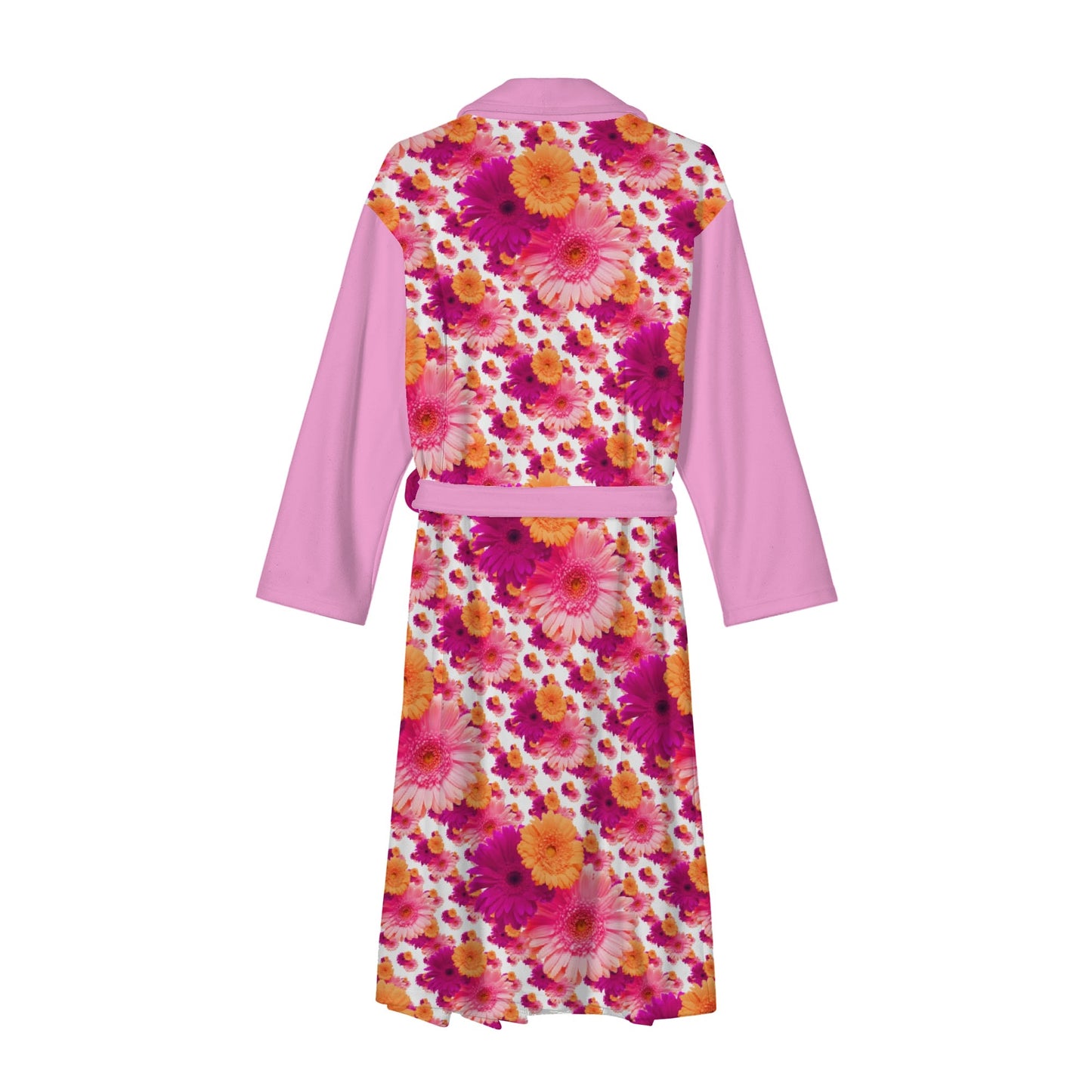 TRP Floral Print 06: Gerbera Daisies Designer Long Bathrobe