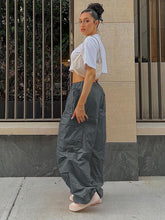 Load image into Gallery viewer, Y2K Women&#39;s Solid Color Wide Leg Cargo Wind Pants (5 colors)