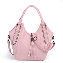 Load image into Gallery viewer, Tassel Detailed Crossbody Leather Bowknot Handbag