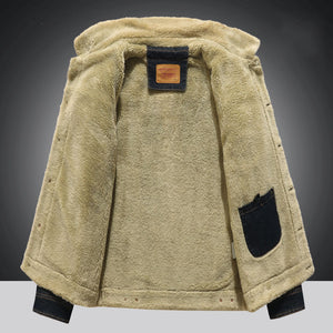 Fleece Lined Black PU Leather or Denim Plus Size Trucker Jacket (9 Colors)