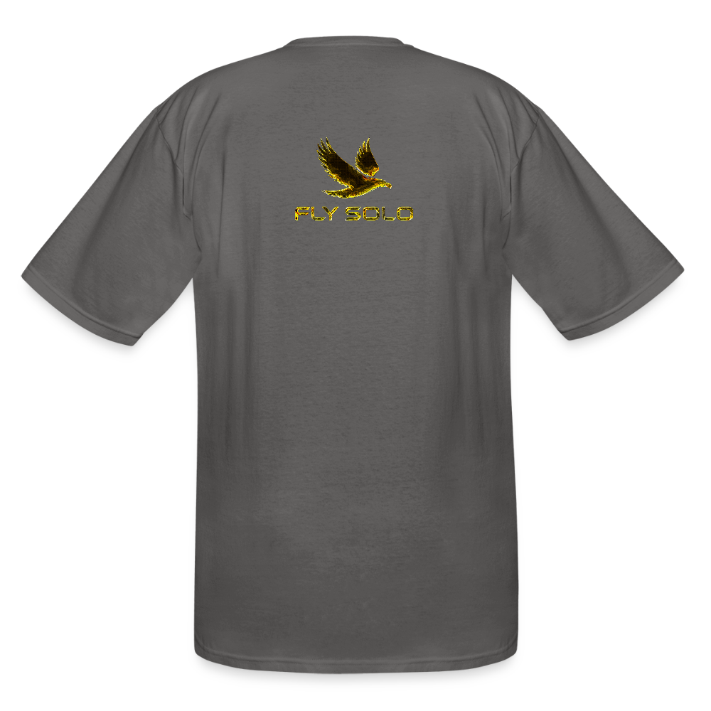 Outspoken Designs 03-01 "Fly Solo" Designer Gildan Men's Big & Tall T-shir (6 colors) - charcoal