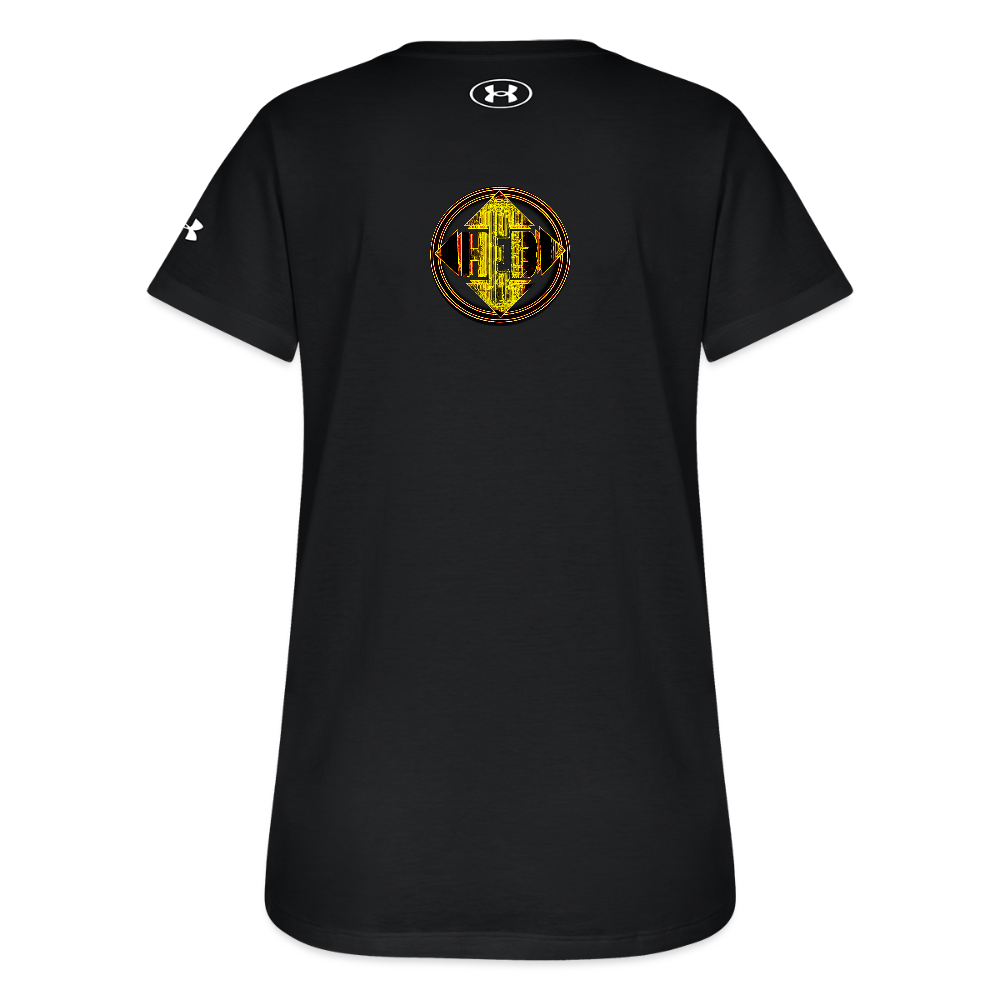 Hebrew World 02-01 Designer Under Armour Ladies Athletic 2.0 T-shirt (4 colors) - black