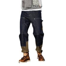 Load image into Gallery viewer, Multi-pocket Stitching Design Straight Denim Jeans