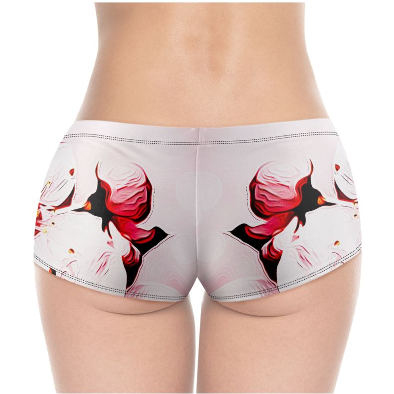 Floral Embosses: Cherry Blossoms Designer Hot Pants