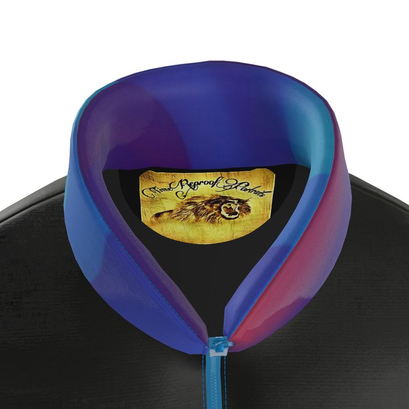 Yahuah-Tree of Life 01 Royal Men's Designer Stand Collar Puffer Jacket