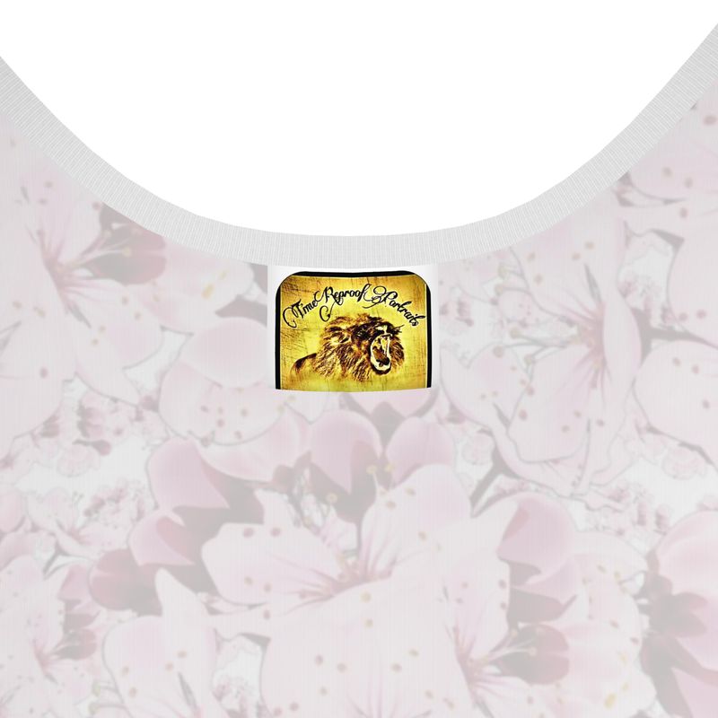 TRP Floral Print 01: Cherry Blossoms 01 Designer Cotton Jersey Tank Top