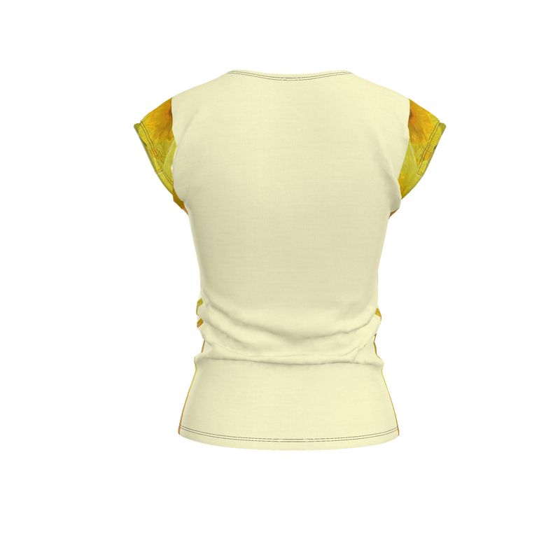 TRP Floral Print 09: Tulips 01 Designer Loose Fit Cap Sleeve T-shirt