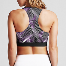 Load image into Gallery viewer, TRP Twisted Patterns 04: Weaved Metal Waves 01-01 Designer Zip Front Sports Bra