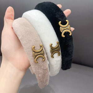 Triumphal Arch White Plush Headband (3 colors)
