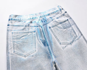 3D Cutting Brush Wax Baggy Denim Jeans for Men (2 colors)