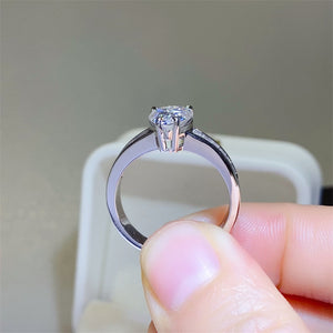 3 Carat Moissanite 925 Sterling Silver Pear Cut Solitaire Ring