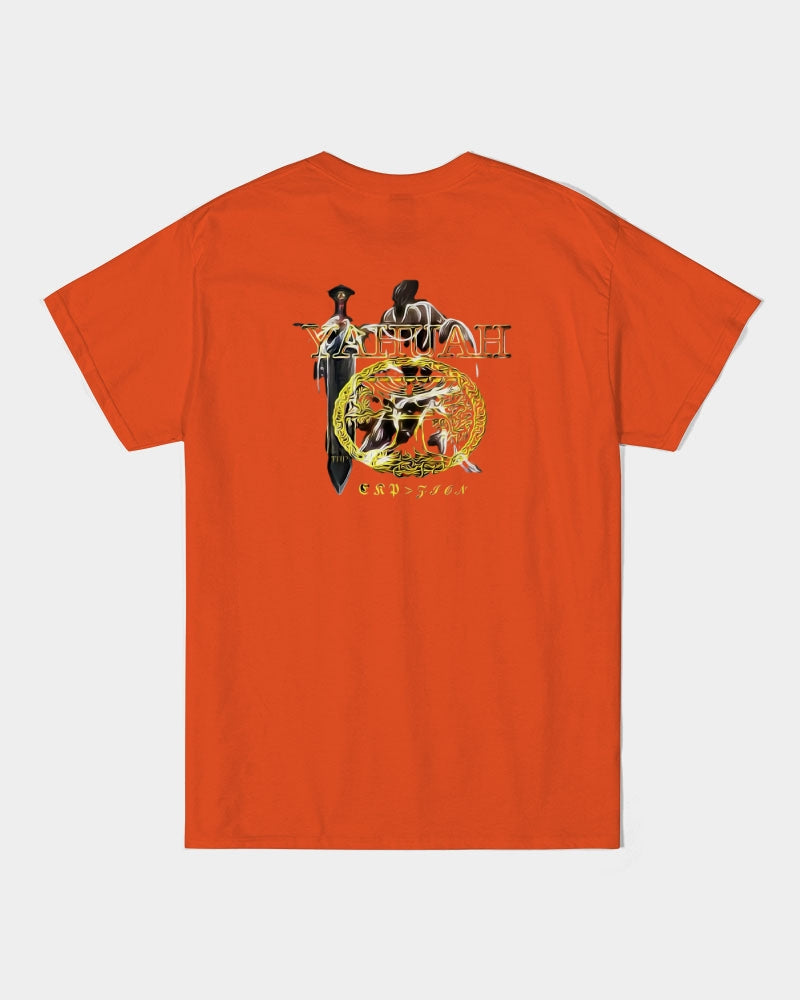 Yahuah-Name Above All Names 03-02 Royal Designer Gildan Unisex Ultra Cotton T-shirt (Black/Orange)