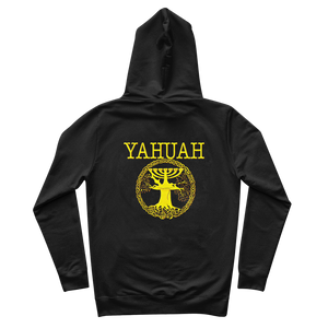 Yahuah-Tree of Life 02-01 Men's Designer Organic Cotton Pullover Hoodie