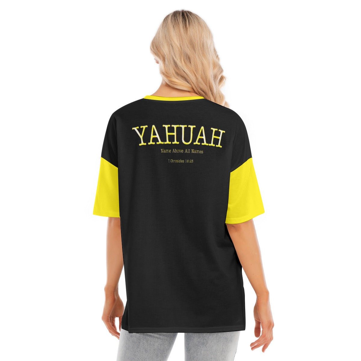 Yahuah-Name Above All Names 02-02 Designer Drop Shoulder Split Hem Long T-shirt