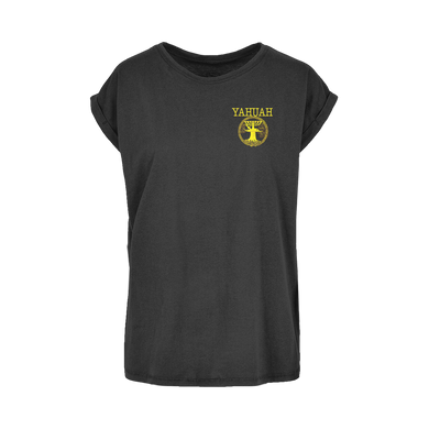 Yahuah-Tree of Life 02-01 Ladies Designer Round Neck Cap Sleeve T-shirt