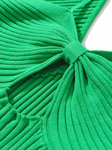 Deep V-neck Sleeveless Solid Color Spaghetti Strap Knit Maxi Dress (5 colors)