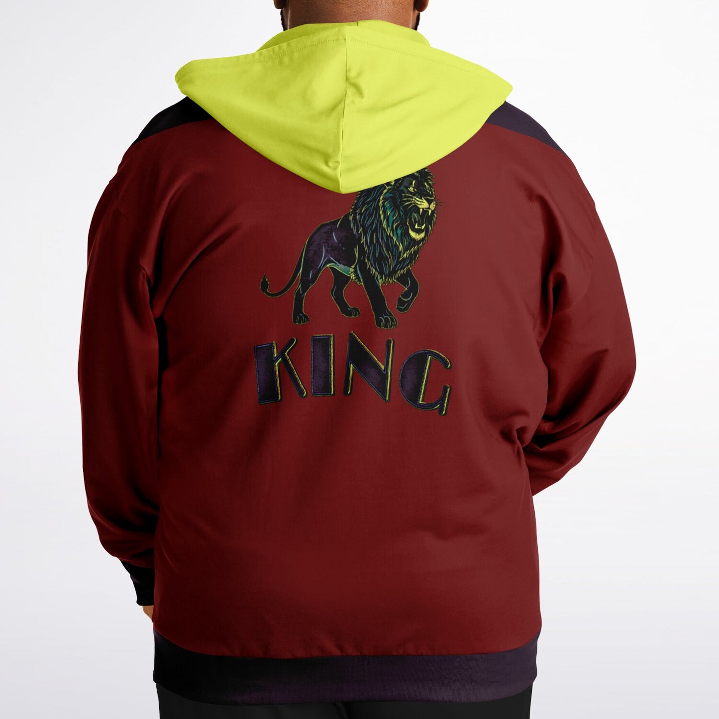 KING 01-02 Men's Designer Triblend Fleece Lined Plus Size Zip Hoodie