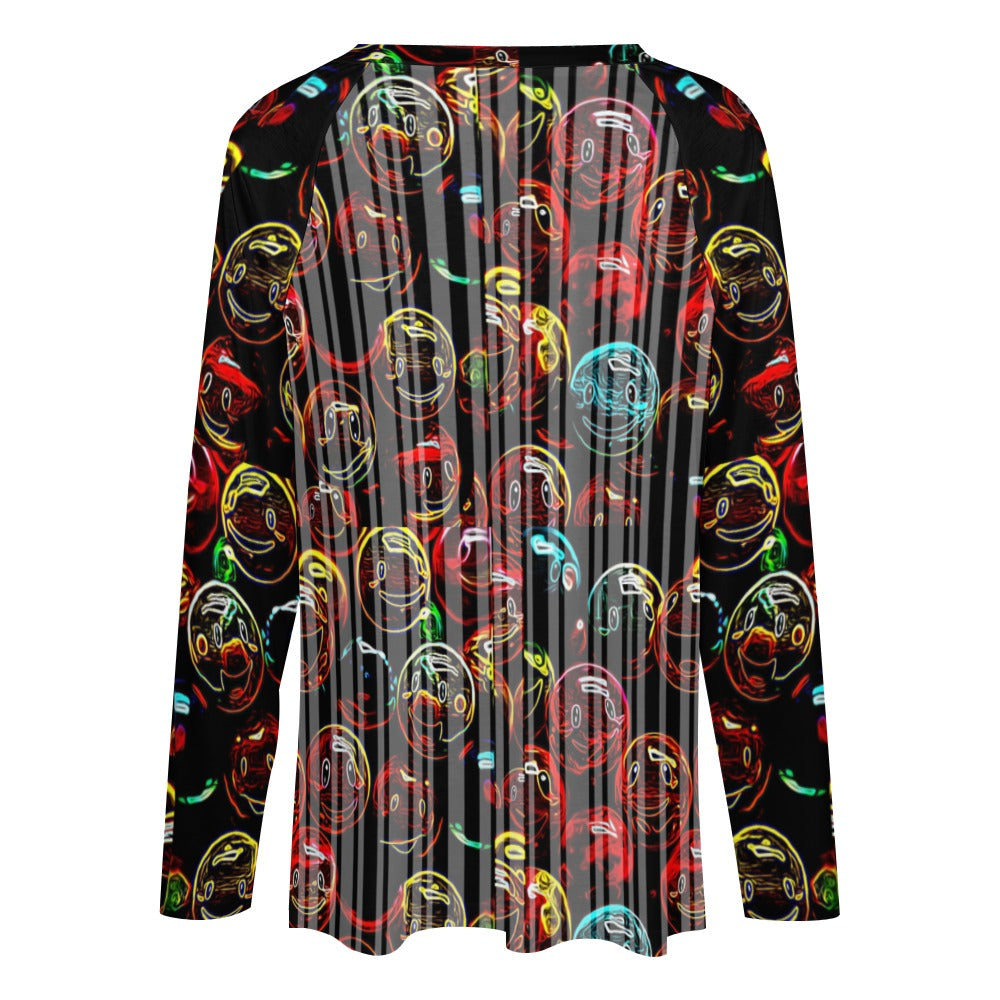 "Lighten Up" (01) | Women's V-neck Long Sleeve Tee