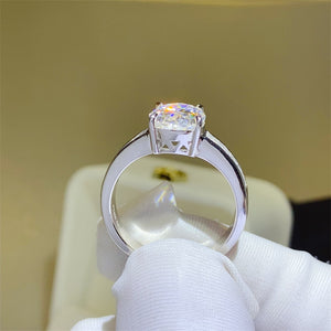 3 Carat Moissanite 925 Sterling Silver Oval Cut Solitaire Ring