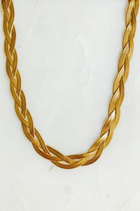 Braided 18K Herringbone Chain Necklace
