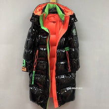 Load image into Gallery viewer, Contrast Color Longline Puffer Jacket for Women