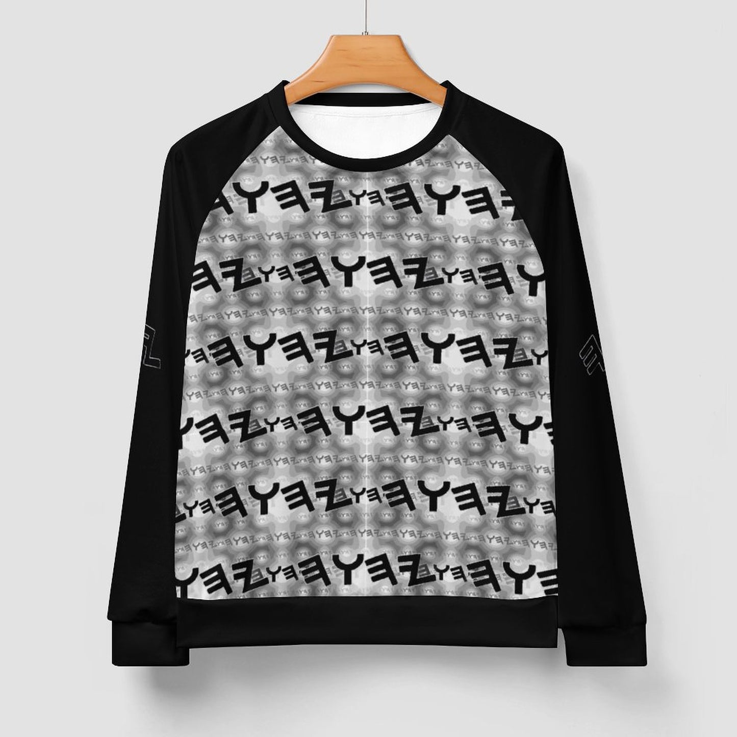 Most High God - Yahuah 01-01 Black Men's Designer Raglan Sweatshirt