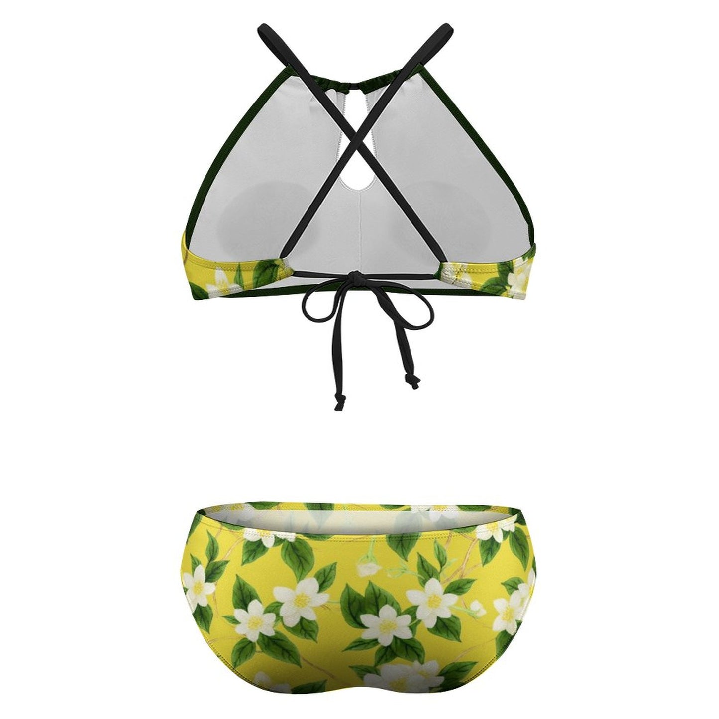 TRP Floral Print 10: Jasmine Vine 01-01 Designer Plus Size Halter Neck Bikini