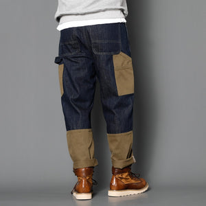 Multi-pocket Stitching Design Straight Denim Jeans