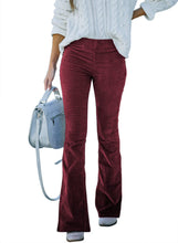 Load image into Gallery viewer, Solid Color Elastic High Waist Micro Flare Corduroy Pants (10 colors)