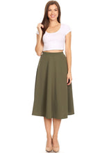 Load image into Gallery viewer, Solid Color High Waist A-line Midi Skirt (10 colors)