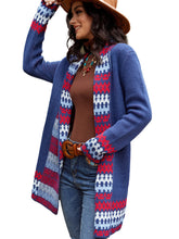 Load image into Gallery viewer, Blue Retro V-neck Knit Cardigan