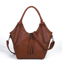 Load image into Gallery viewer, Tassel Detailed Crossbody Leather Bowknot Handbag