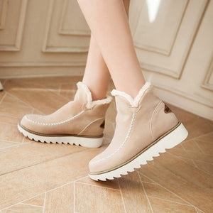 Round Toe Cotton Snow Boots for Women