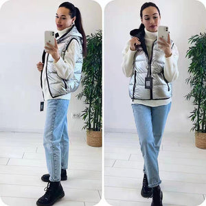 Solid Color Hooded Puffer Vest for Women (4 colors)