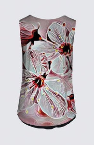 Floral Embosses: Pictorial Cherry Blossoms 01-03 Designer Kaplan Sleeveless Tee