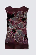 Load image into Gallery viewer, Floral Embosses: Pictorial Cherry Blossoms 01-04 Designer Coco Sleeveless Tee