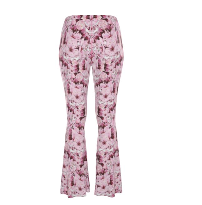 TRP Floral Print 01: Cherry Blossoms 01 High Waisted Flared Leggings