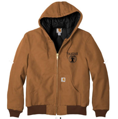 Yahuah-Tree Of Life 02-05 Royal Men's Designer Carhartt Embroidered Quilted-Flannel Lined Duck Active Windbreaker Jacket
