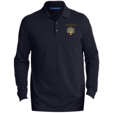 Load image into Gallery viewer, Yahuah-Tree of Life 01 Men&#39;s Designer EZCotton™ Long Sleeve Three Button Polo Shirt (Black/Navy Blue)