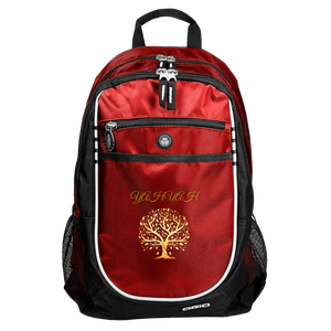 Yahuah-Tree of Life 01 Designer Port & Co.® Rugged Backpack (Red/Black/Royal)