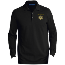 Load image into Gallery viewer, Yahuah-Tree of Life 01 Men&#39;s Designer EZCotton™ Long Sleeve Three Button Polo Shirt (Black/Navy Blue)