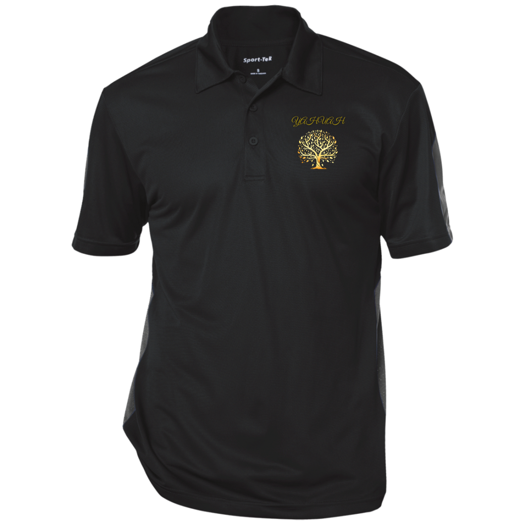 Yahuah-Tree of Life 01 Men's Designer Performance Textured Three Button Polo Shirt (5 colors)