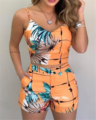 Two Piece Sleeveless Top and Shorts Set