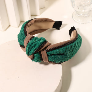 Wide Edge Hair Binding Temperament Fabric Knotted Headband (8 colors)
